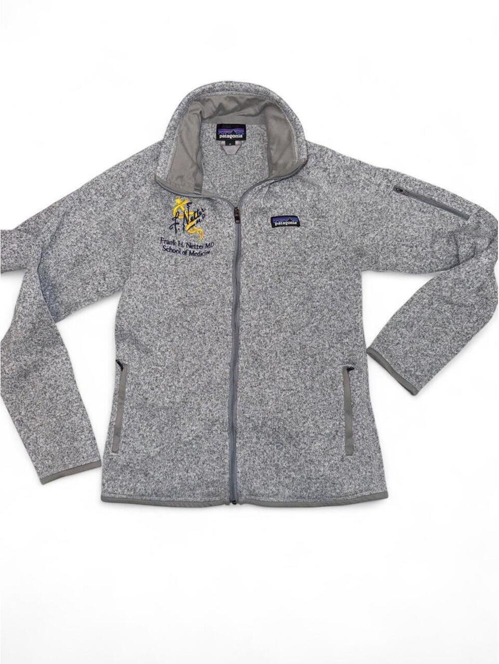 Patagonia Women's Grey better sweater full zip jacket sz M front logo business
